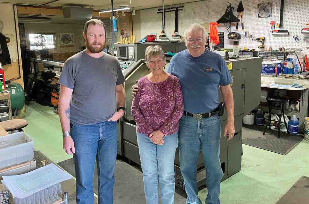 The crew at Rocky Mountain Cartridge, left to right: Kody Outland, Cheri Outland and